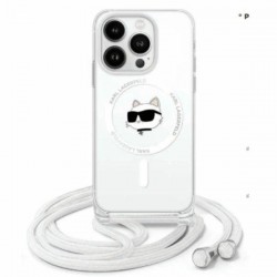 Karl Lagerfeld IML Choupette Head & Cord Magsafe iPhone 16 Pro Case - Clear
