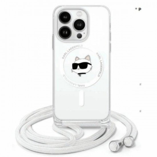 Karl Lagerfeld IML Choupette Head & Cord Magsafe iPhone 16 Pro Case - Clear
