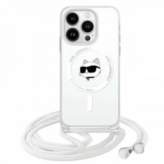 Karl Lagerfeld IML Choupette Head & Cord Magsafe Case for iPhone 16 Pro Max - Clear