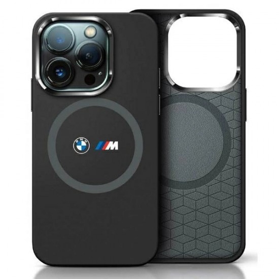 BMW M Silicone Printed Ring MagSafe iPhone 16 Case - Black