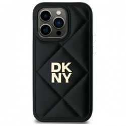 DKNY Quilted Stack Logo iPhone 14 Case - Black