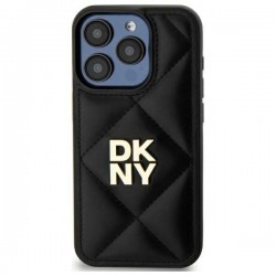 DKNY Quilted Stack Logo iPhone 15 Plus Case - Black