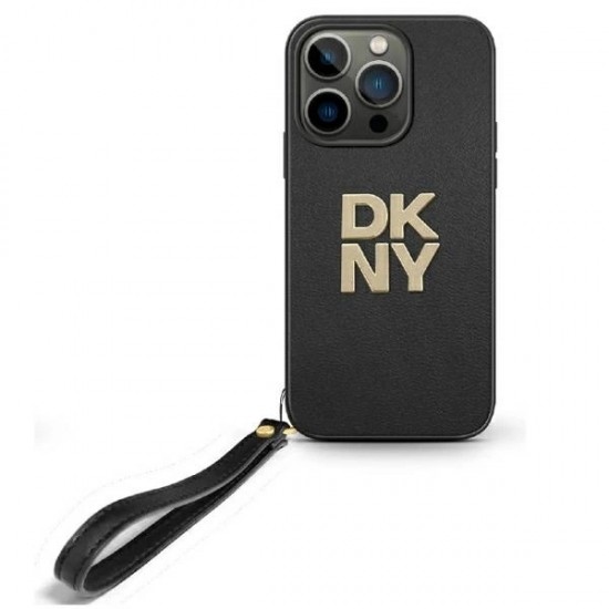 DKNY Wrist Strap Stock Logo iPhone 16 Pro Case - Black