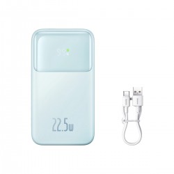 Baseus Comet Series powerbank with display 10000mAh 22.5W - blue + USB-A - USB-C cable 0.3m - white