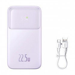 Baseus Comet Series powerbank with display 10000mAh 22.5W - purple + USB-A / USB-C cable