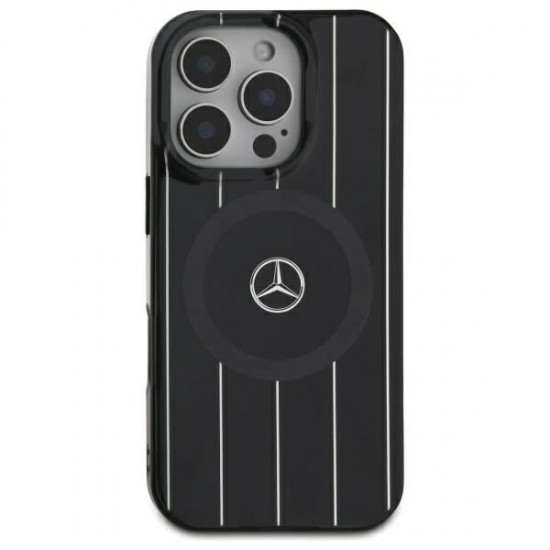 Mercedes MB Double Layer Crossed Lines MagSafe case for iPhone 16 - black