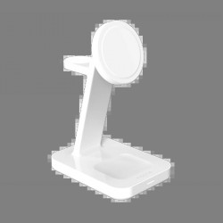 ZAGG Mophie Snap+ 3-in-1 Qi2 Wireless Charger Stand for Three Devices Compatible with MagSafe and Qi2 - White