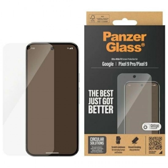 PanzerGlass Ultra-Wide Fit Screen Protection Tempered Glass for Google Pixel 9 / 9 Pro - Clear
