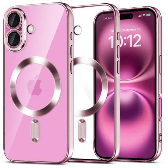 Tech-Protect MagFlex MagSafena iPhone 16 Case - Clear / Pink