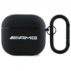 AMG Leather White Logo Case for AirPods 4 - Black / White