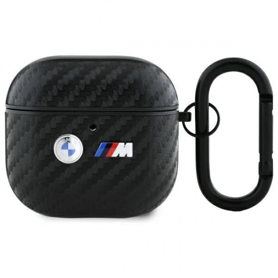 BMW Carbon Double Metal Logo Case for AirPods 4 - Black
