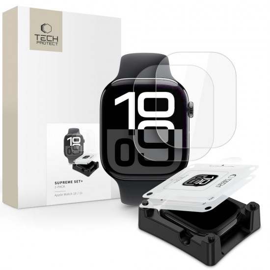 Tech-Protect Supreme Hydrogel Film Set 2-pack for Apple Watch 10 42 mm - transparent