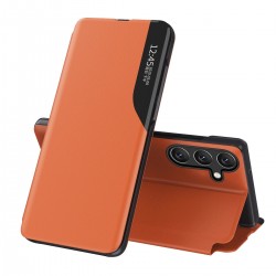 Eco Leather View Case elegant case with flap and stand function for Samsung Galaxy A26 - orange