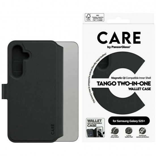 CARE by PanzerGlass Feature Tango 2in1 Wallet Case for Samsung Galaxy S25+ - Black