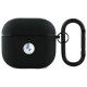 BMW BMA4SSLBK AirPods 4 cover black/black Geniune Leather Silver Logo