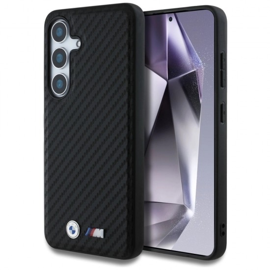 BMW Leather Carbon MagSafe Case for Samsung Galaxy S25 - Black