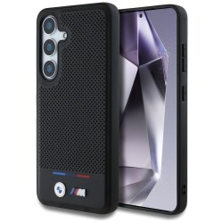 BMW Leather Tricolor Stripe MagSafe Case for Samsung Galaxy S25 - Black