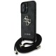 Guess 4G Big Logo Cord Stap Crossbody Case for iPhone 16 Black