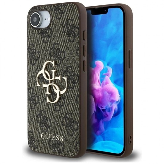 Guess 4G Big Logo Case for iPhone 16e - Brown