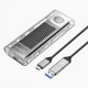 Orico TCM2-G20 M.2 NVME USB-C 3.2 20Gb/s Disk Drive - Silver/Transparent