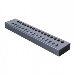 Orico BT2U3-16AB Hub 16x USB-A 3.0 with switches - gray