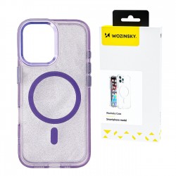 Wozinsky Glitter Case with Mag Safe for Samsung Galaxy S25 Ultra - Purple with Glitter