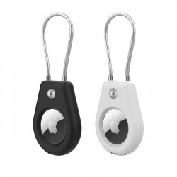 Apple AirTag Case with Steel Cable - Black + White (2 pieces)