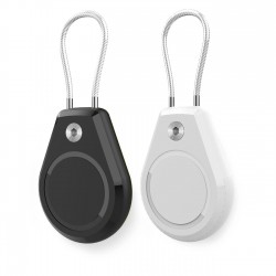 Apple AirTag Case Waterproof with Steel Cable - Black + White (2 pieces)