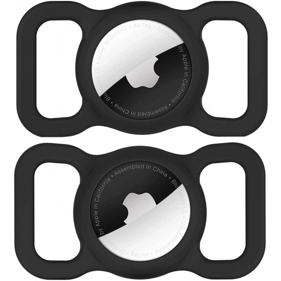 Apple AirTag Silicone Case for Dog or Cat Collar - Black