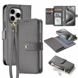 Dux Ducis Lawa Leather Case for iPhone 15 Pro Max - Gray