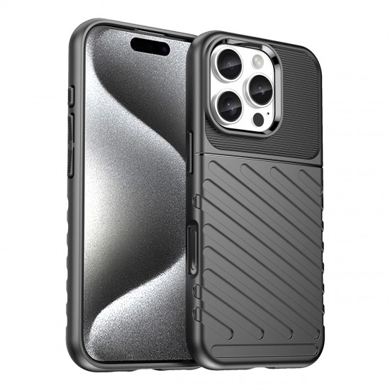 Thunder Case for iPhone 16e / 17e silicone armor cover - black