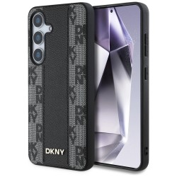 DKNY Leather Checkered Pattern MagSafe Case for Samsung Galaxy S25 Black