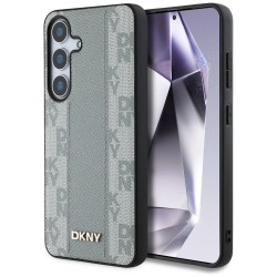 DKNY Leather Checkered Pattern MagSafe case for Samsung Galaxy S25 taupe