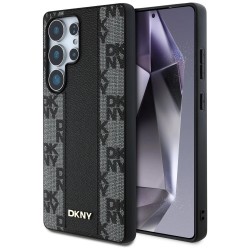 DKNY Leather Checkered Pattern MagSafe Case for Samsung Galaxy S25 Ultra Black