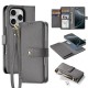 Dux Ducis Lawa iPhone 16 Pro Leather Case with Detachable Magnetic Wallet - Gray