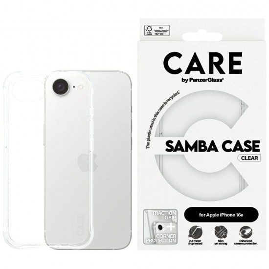 CARE by PanzerGlass Fashion iPhone 16e Case - Transparent