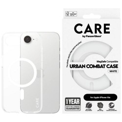 CARE by PanzerGlass Flagship Urban Combat White MagSafe iPhone 16e Case - Clear