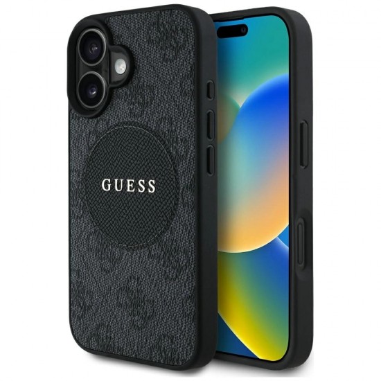 Guess 4G Circle Classic Logo MagSafe case for iPhone 16 - black