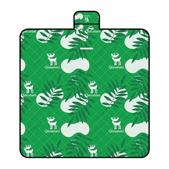 Qunature picnic mat waterproof camping blanket 2 x 2 m - green