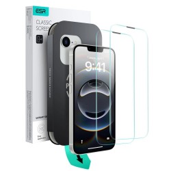 ESR UltraFit Tempered Glass 2-pack case for iPhone 13 / 13 Pro / 14 / 16e / 17e