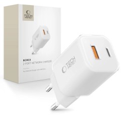 Tech-Protect NCM33W 2-port PD33W/QC3.0 wall charger - white