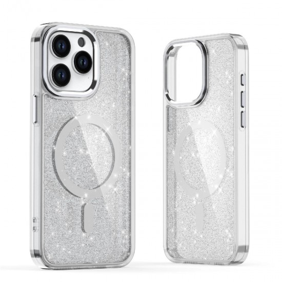 Glitter Case with MagSafe for Samsung Galaxy S25 Edge - White