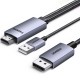 Ugreen HD169 HDMI to DisplayPort Directional Cable, 4K@60Hz, 2m - Gray