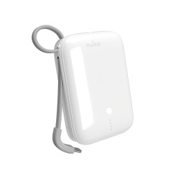Puro Power Link 10 Plus 10000mAh Power Bank with Built-in USB-C Cable – White