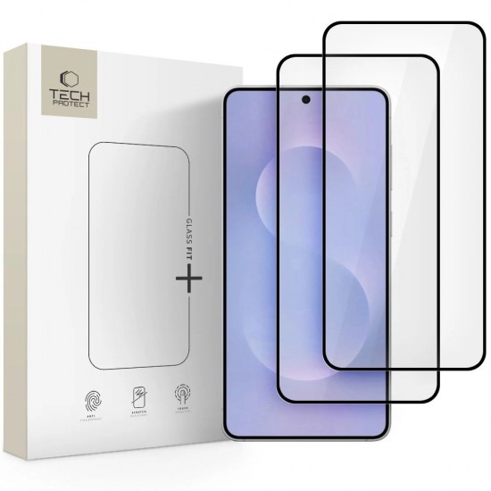Tech-Protect Glass Fit+ 2-pack tempered glass for Samsung Galaxy S25 Edge - transparent