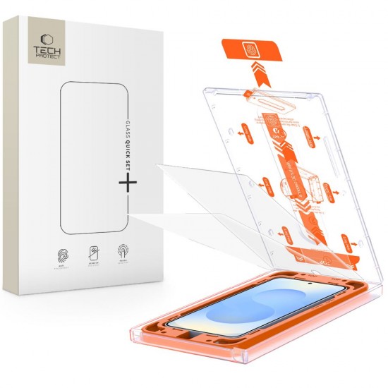 Tech-Protect Quick Set+ Tempered Glass for Samsung Galaxy S25 - Transparent