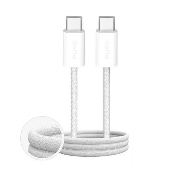 Puro Fabrik 4 60W Braided Cable USB-C - USB-C 2m - White