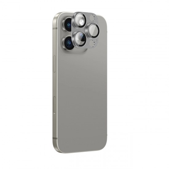 AmazingThing Aviation-Grade Alloy Tempered Glass Lens for iPhone 16 Pro / 16 Pro Max Camera Lens - Gray