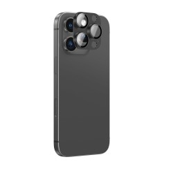 AmazingThing Aviation-Grade Alloy Tempered Glass Lens for iPhone 16 Pro / 16 Pro Max Camera Lens - Black