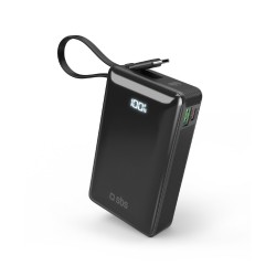 Powerbank SBS 20000 mAh 20W with built-in USB-C cable and digital display - black